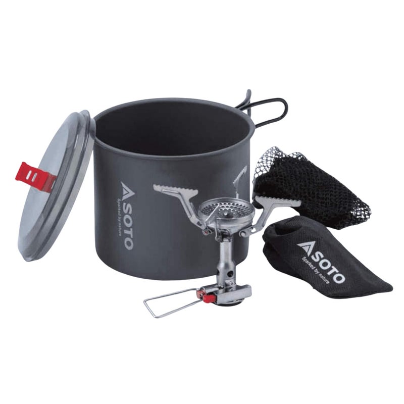 SOTO Amicus Camping Stove with or without Igniter - Superior Under Windy Conditions, Shock Resistant, and Low-cost With High-end Performance Portable Backpacking Stove - Image 1