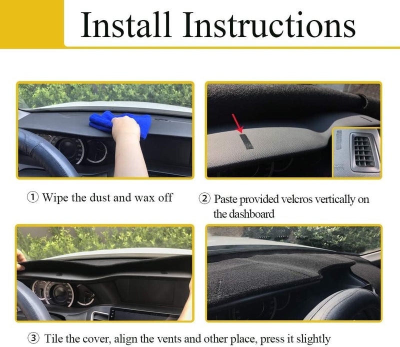 Fcovergurus Dash Cover Mat Custom Fit for Toyota 4Runner 2010-2021, Black Dashboard Cover Pad Carpet Protector F105 - Image 4