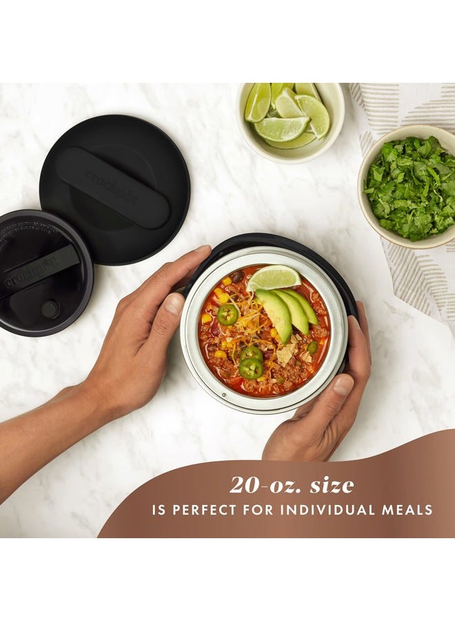 Crock-Pot Electric Lunch Box, Portable Food Warmer for On the Go, 20 Ounce, Black Licorice, New Black Licorice Lunch Crock - Image 2