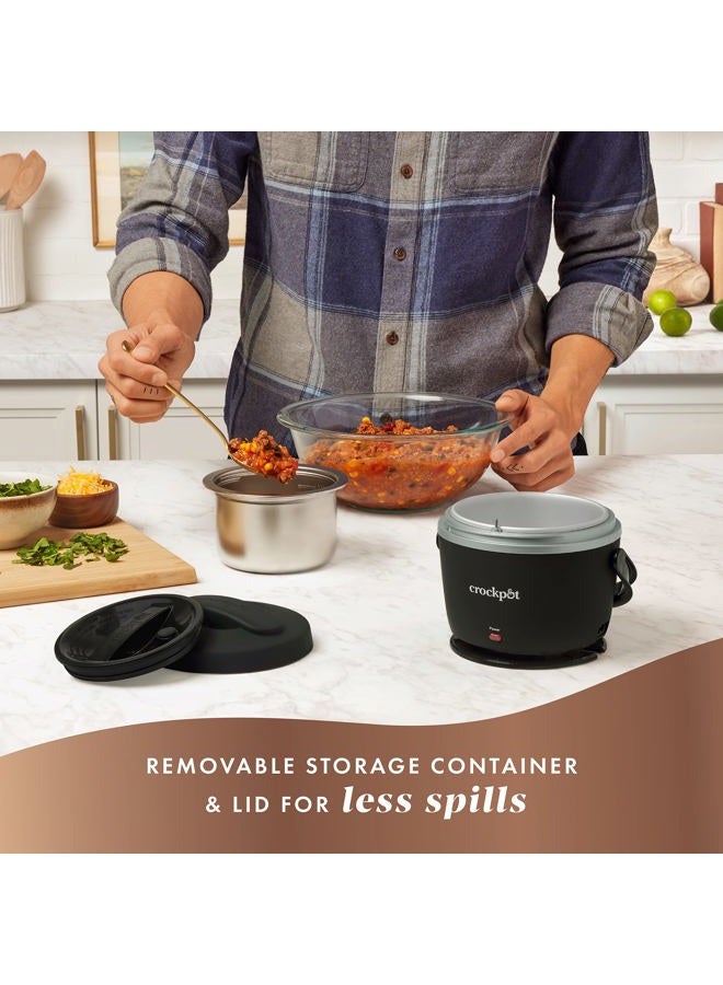 Crock-Pot Electric Lunch Box, Portable Food Warmer for On the Go, 20 Ounce, Black Licorice, New Black Licorice Lunch Crock - Image 5