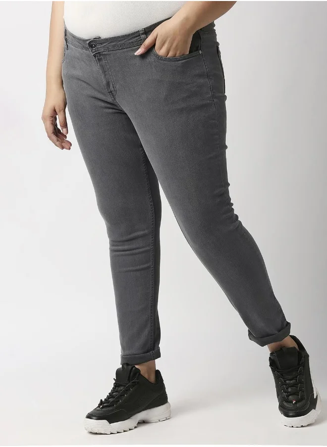 هاي ستار Women Grey Slim Fit Stretchable Jeans