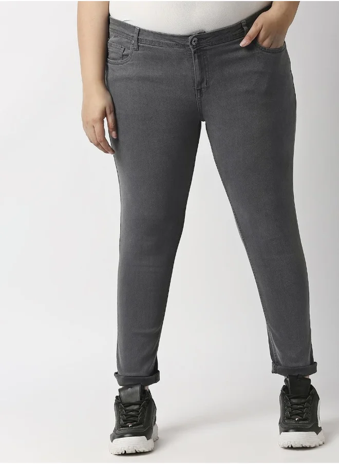 هاي ستار Women Grey Slim Fit Stretchable Jeans