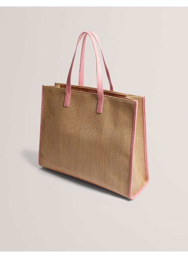 Ted Baker - Floraff Floral Applique  Raffia Icon Bag - Image 1