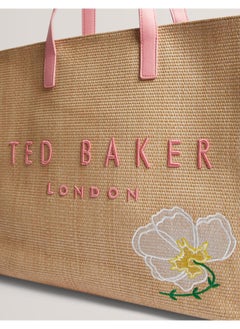 Ted Baker Floraff Floral Applique  Raffia Icon Bag  - Image 3