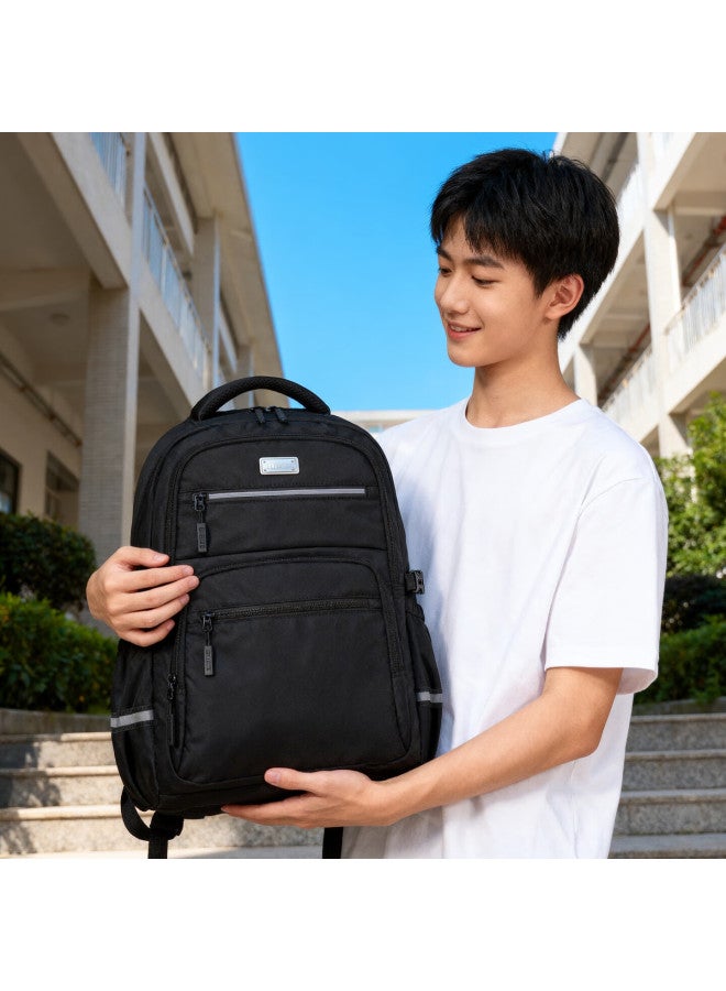 Edison High School Student Backpack, Large Capacity, Anti-drop, Water-resistant, Spine Protection, Reflective Double Shoulder Bag For Middle School Students E30-1 - Image 5