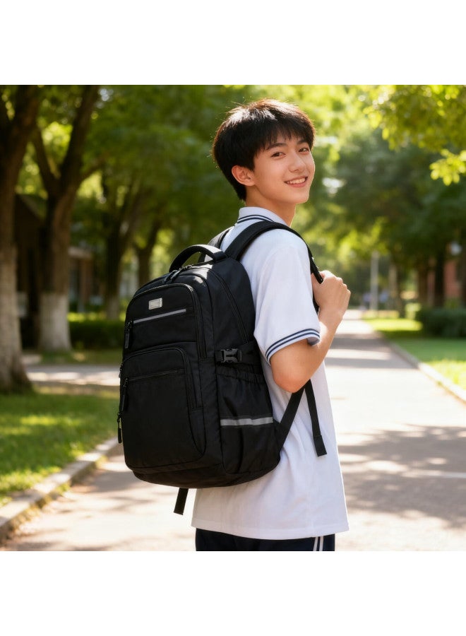 Edison High School Student Backpack, Large Capacity, Anti-drop, Water-resistant, Spine Protection, Reflective Double Shoulder Bag For Middle School Students E30-1 - Image 1
