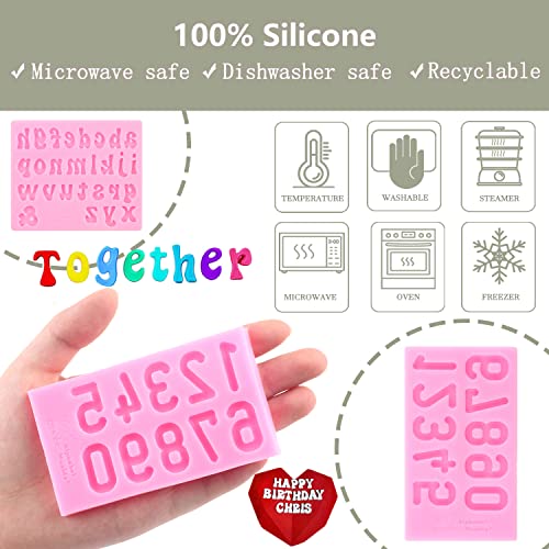 Zixiang Letter Molds Chocolate Covered Strawberries Silicone Uppercase Lowercase Alphabet Number Fondant Mold For Making Candy Gummy Biscuit Ice Cube Tray Cake Decoration Set Of 3 - Image 3