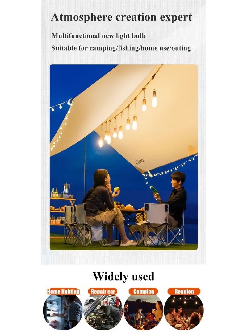 Solar Rechargeable Camping Lights, Waterproof LED Tent Lights with USB Cable, 3 Modes Hanging Camping Lantern, Hanging Lamp for Hiking, Emergency, Camping, Household, Car Repairing(1PCS) - Image 4