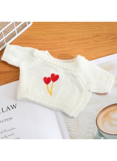 Generic Cyber Celebrant Hyaluronic Acid Duck Clothes Accessories Plush Toy Lamb Bear Suit Accessories Doll Sweater Skirt Bag-Color:Double Love White Sweater-Height:Suitable For 30cm Hyaluronic Acid Duck  - Image 1