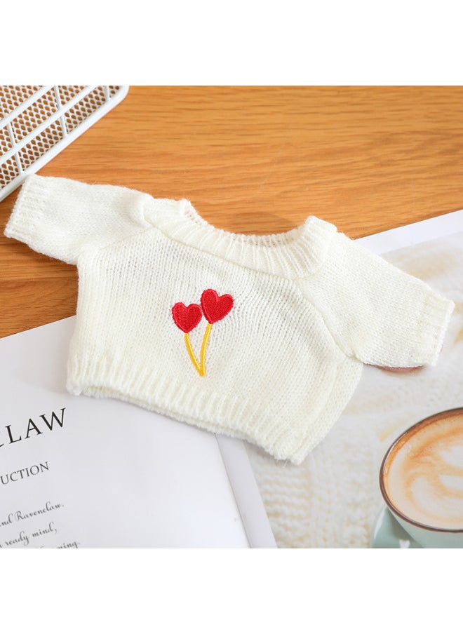 Generic - Cyber Celebrant Hyaluronic Acid Duck Clothes Accessories Plush Toy Lamb Bear Suit Accessories Doll Sweater Skirt Bag-Color:Double Love White Sweater-Height:Suitable For 30cm Hyaluronic Acid Duck - Image 1