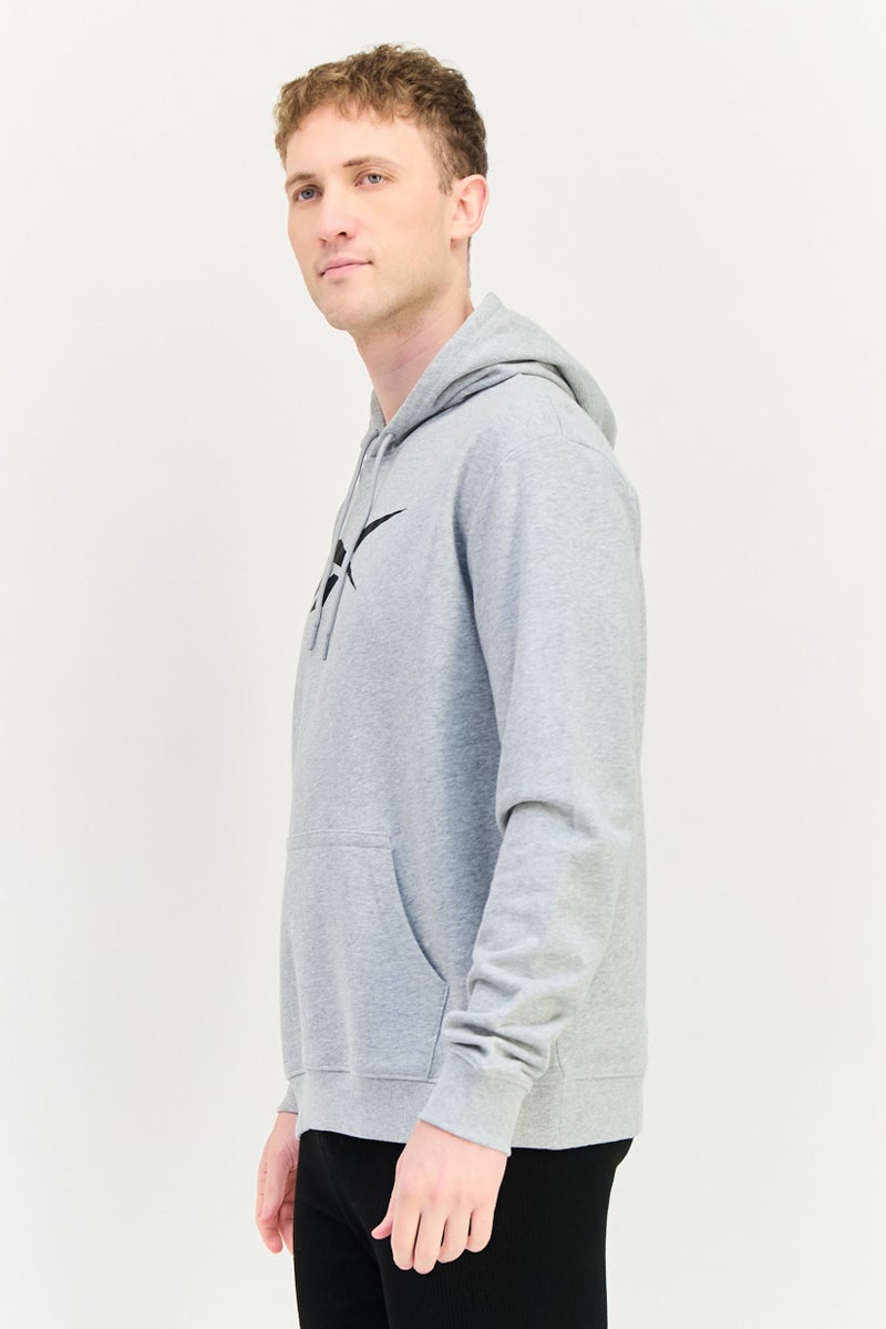 Reebok Men Sportswear Fit Long Sleeve Outdoor Hoodie, Grey - Image 2