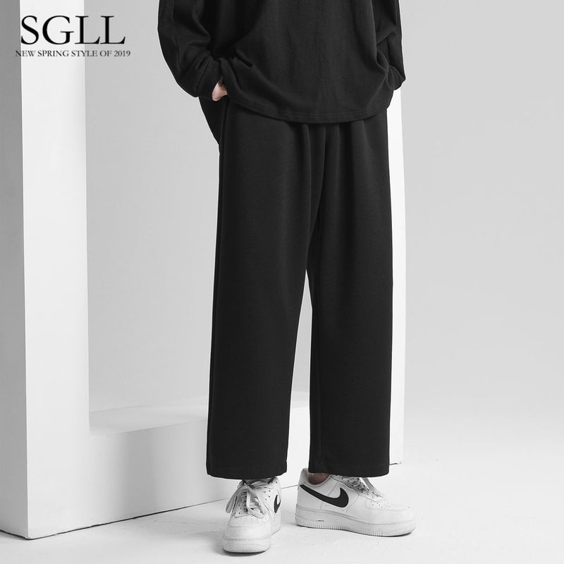 Boys All-Match Solid Color Sports Pants Men'S Trendy Straight Men'S Grey Casual Ins Loose Pants For - Image 5
