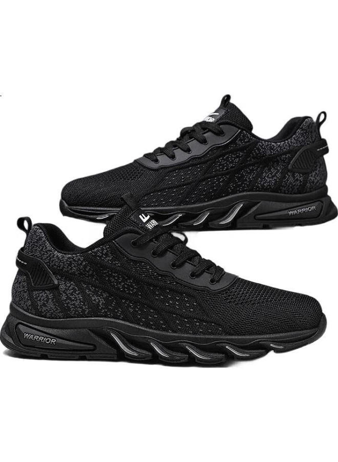 Pull Back Huili Men'S Shoes, Flyknit Mesh Upper, New Lightweight Breathable Versatile Sports Casual Shoes For Men, White/Blue, Size 40 - Image 1