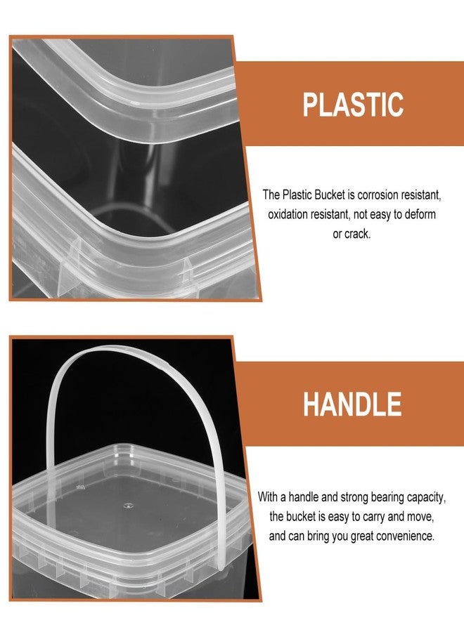أموسفون دلو بلاستيكي شفاف من أموسفن سعة 5 كوارت مع غطاء ومقبض - دلو ماء محمول سعة 5 لتر لتخزين المطبخ - Image 3