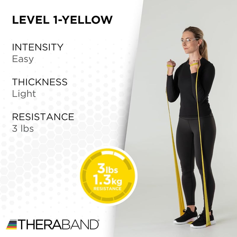 THERABAND Non-Latex Professional Resistance Band - 25 Yard Roll, Yellow, Light Resistance for Exercise and Rehabilitation - Image 3