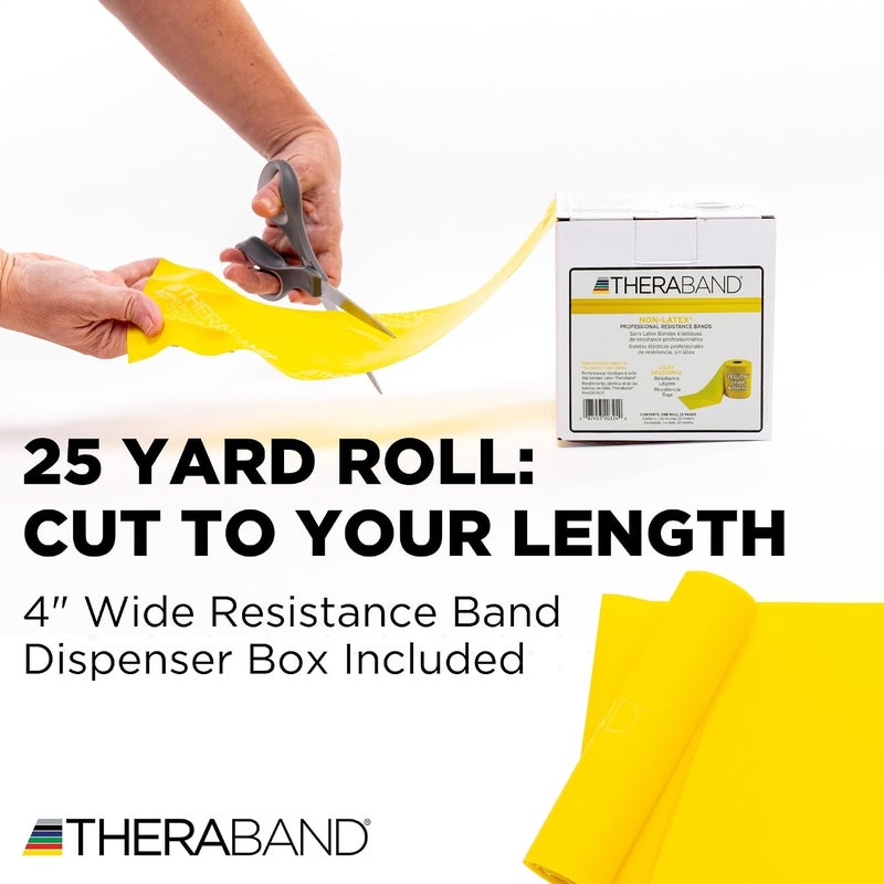 THERABAND Non-Latex Professional Resistance Band - 25 Yard Roll, Yellow, Light Resistance for Exercise and Rehabilitation - Image 2