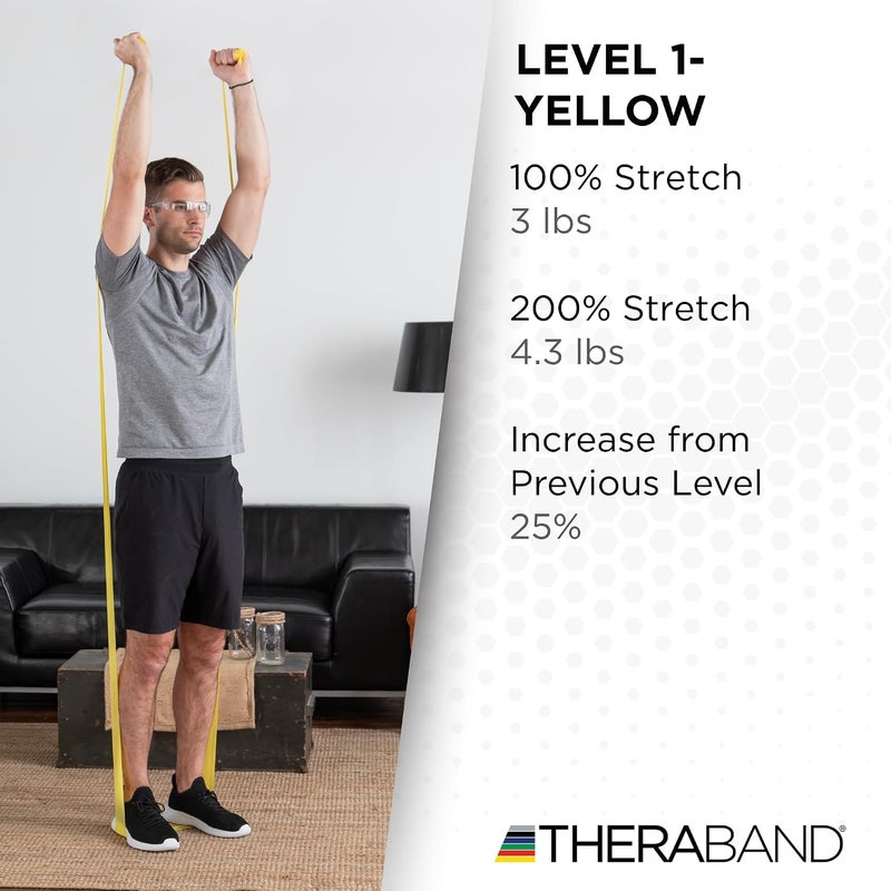 THERABAND Non-Latex Professional Resistance Band - 25 Yard Roll, Yellow, Light Resistance for Exercise and Rehabilitation - Image 4
