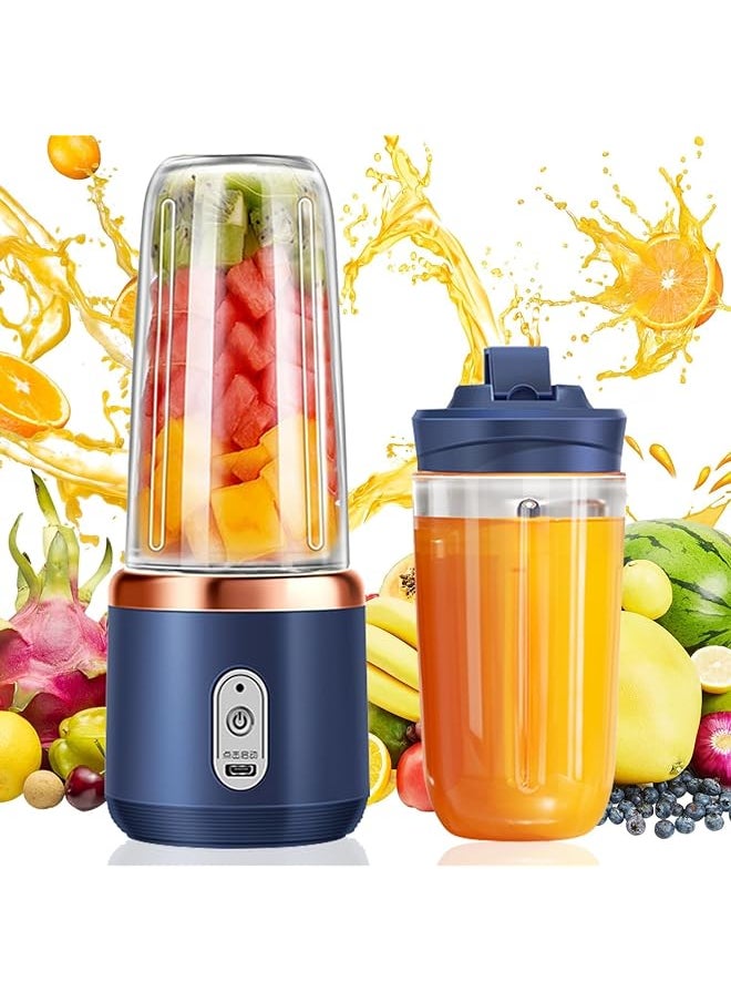 TOSCANA U - Portable Hand Blender Personal Blender Smoothie Maker 600Ml Portable Mini Electric Blender For Smoothies Milkshakes Fruits Frozen Protein 350W Silver Black St 62414 Blue - Image 1