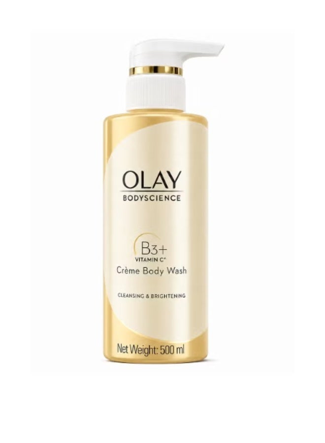 Olay BodyScience B3+ Vitamin C Crème Body Wash for Cleansing & Brightening, 500ml