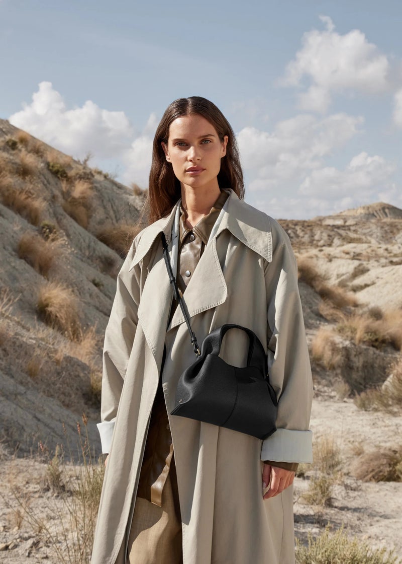 POLENE Numéro Neuf Mini Edition Textured Camel Black Camera Bag Crossbody Bag - Image 2