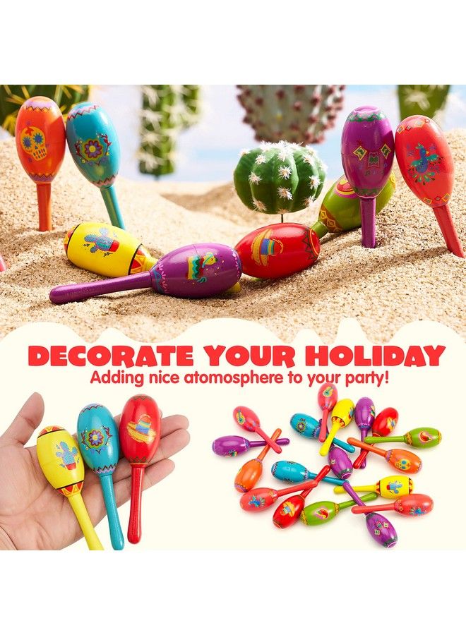 JOYIN 24 Pcs Cinco De Mayo Mini Wooden Maracas Musical Fun Party Favors For Birthday Party Favors Mexican Fiesta Decorations Luau Photo Props Carnivals Event Taco Tuesday Dia De Muertos Festivals - Image 5