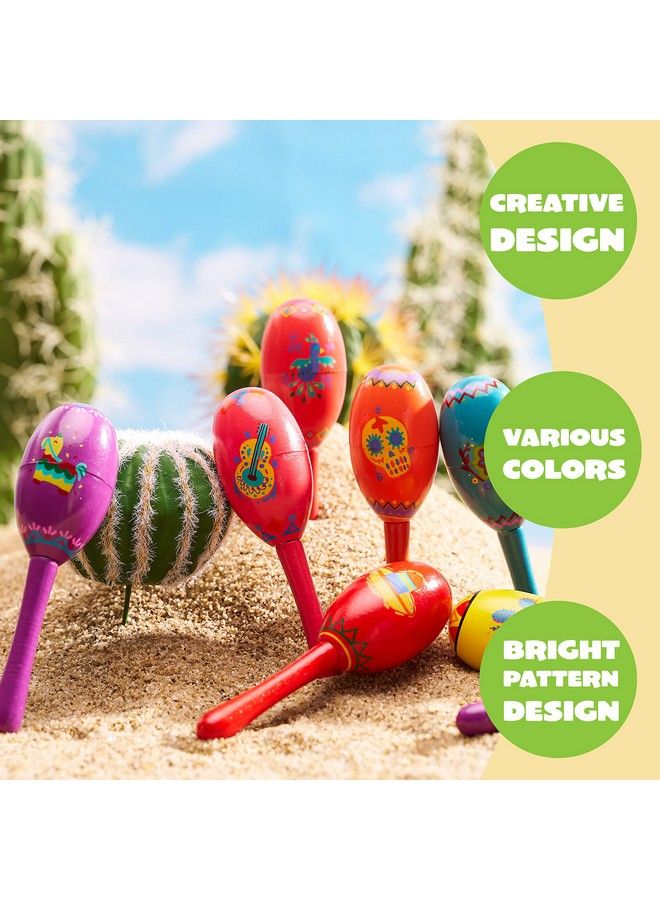 JOYIN 24 Pcs Cinco De Mayo Mini Wooden Maracas Musical Fun Party Favors For Birthday Party Favors Mexican Fiesta Decorations Luau Photo Props Carnivals Event Taco Tuesday Dia De Muertos Festivals - Image 4