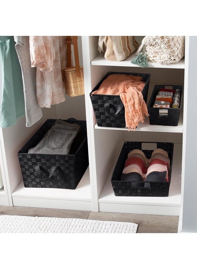 Simplify Woven Decorative Basket Storage Shelf Tote Good For Organizing Accessories Drawers Shelves Diaper Stations Toys & More - Image 4