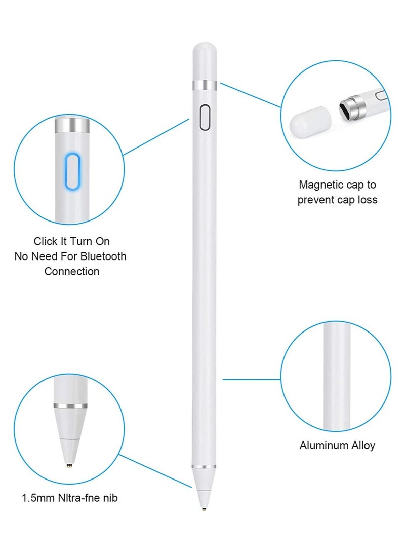 ELTRAZONE Stylus Pen for Touch Screens Rechargeable 1.5mm Fine Point Active Capacitive Stylus Smart Pencil Digital Compatible iPad and Most Tablets - Image 3