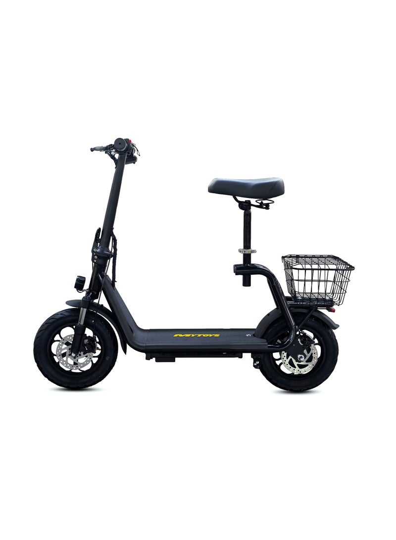 Mytoys MT756 Electric scooter 500W Brushless Motor, 65KM/H Max Speed,36V 10AH Battery, 30-35KM Range, Foldable Design Electric Scooter, 12â€ Off-Road Rubber Tires, Front Suspension, Dual Disc Brakes, LED Headlamp, Rear Luggage Tray â€“ MT756 - Image 5