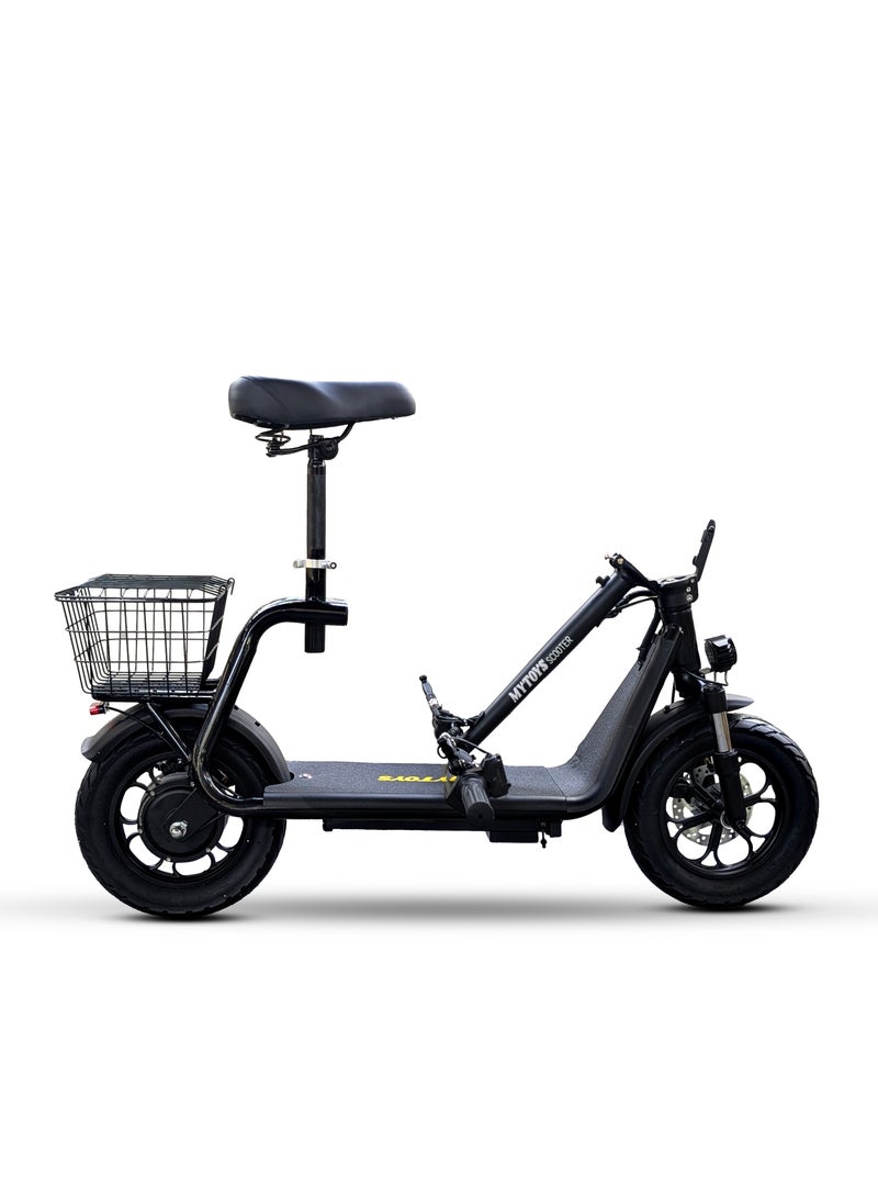 Mytoys MT756 Electric scooter 500W Brushless Motor, 65KM/H Max Speed,36V 10AH Battery, 30-35KM Range, Foldable Design Electric Scooter, 12â€ Off-Road Rubber Tires, Front Suspension, Dual Disc Brakes, LED Headlamp, Rear Luggage Tray â€“ MT756 - Image 4