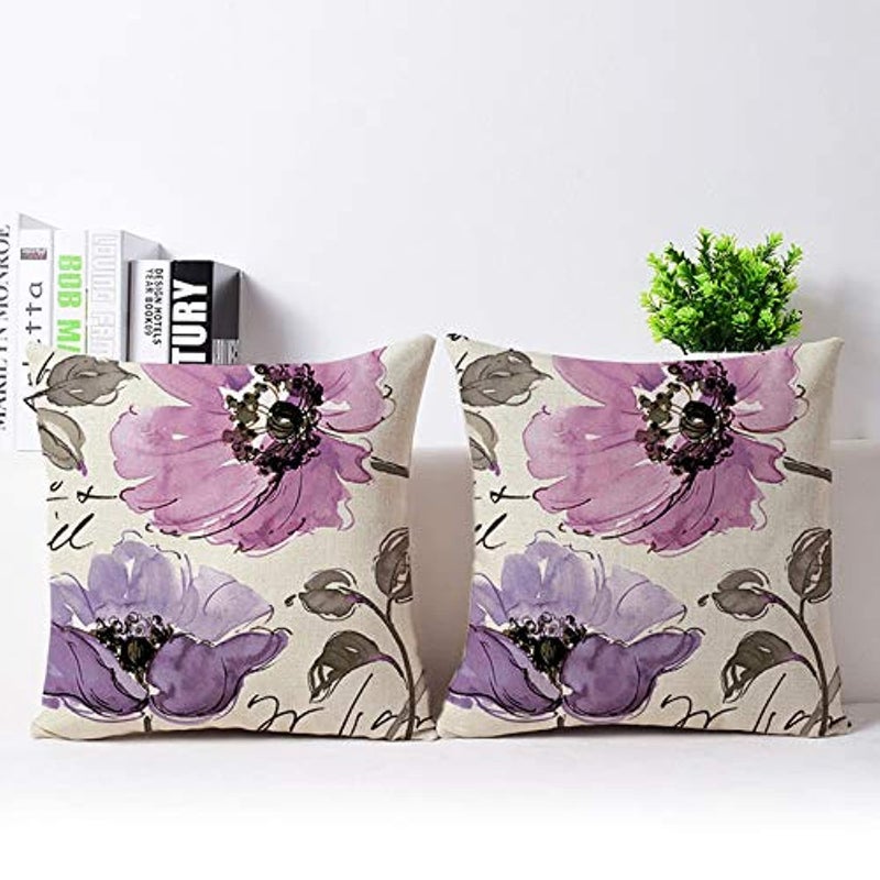The Purple Tree Ethnic Printed Jute Cushion Covers (16X16 Inch, Pack of 2) - Diwali Cover Lr318, 220TC - Image 5