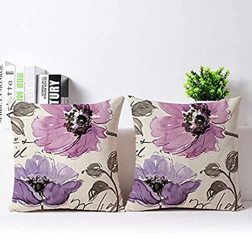 The Purple Tree Ethnic Printed Jute Cushion Covers (16X16 Inch, Pack of 2) - Diwali Cover Lr318, 220TC - Image 1