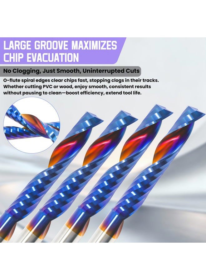 HQMaster CNC Router Bits 1/8 Inch Shank, 10 Pack End Mill Spiral Router Bit Milling Cutter Upcut Cutting Engraving Single Edged 1 Flute Tungsten Steel Kit 17mm CEL, 38.5mm OAL for Acrylic Plastic MDF - Image 5