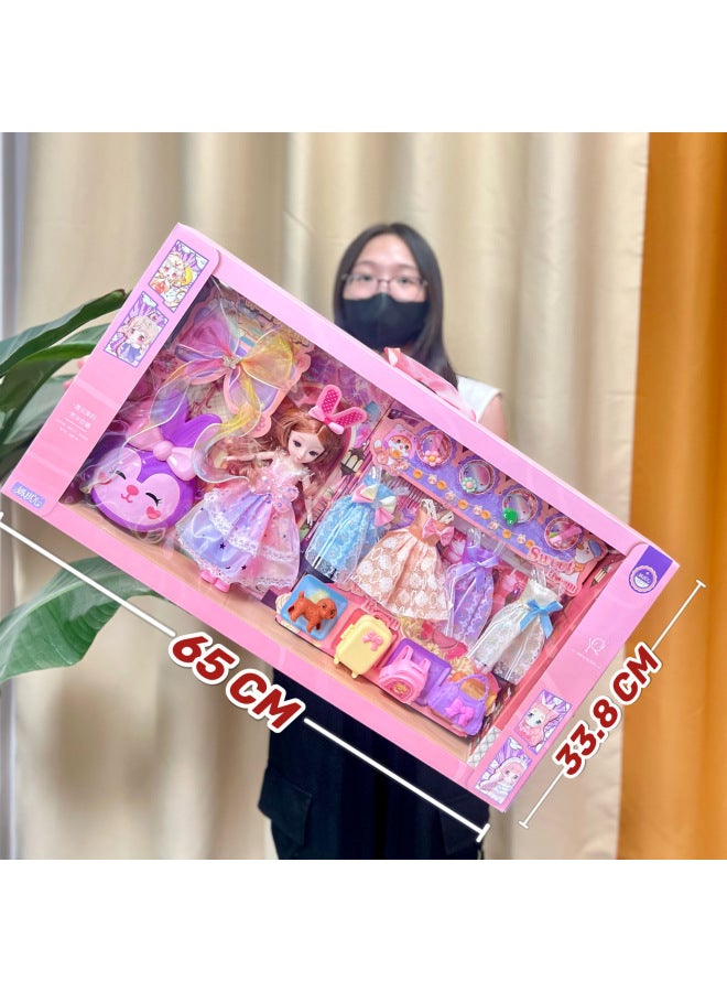 Girls Toy Dress-up Barbie Doll Gift Box Set Princess Doll Doll Kidsren's Training Institution Gift-Color:3688-228 Handbag Doll - Image 4