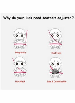 Y&D Seat Belt Adjuster and Pillow with Clip for Kids TravelNeck Support Headrest Seatbelt Cover & ChildCar Strap Cushion Pads Baby Short People Adult (Gray)  - Image 2