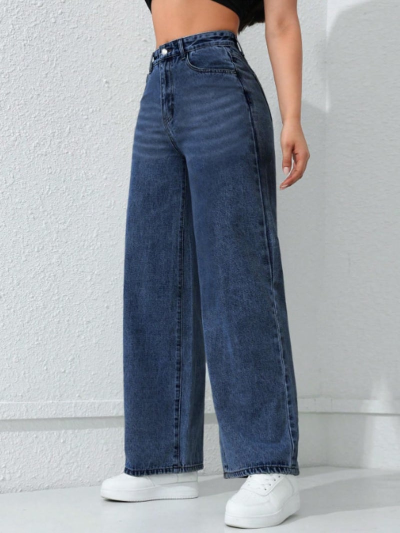 Ben Martin Baggy Jeans for Women || Women,s Loose Jean Pants || Oversized Jean's for Women's || Wide Leg Jean,s for Woman || Casual Jins for Woman's || Loose Jin Pant for Woman,s Dark Blue 01-34 - Image 4
