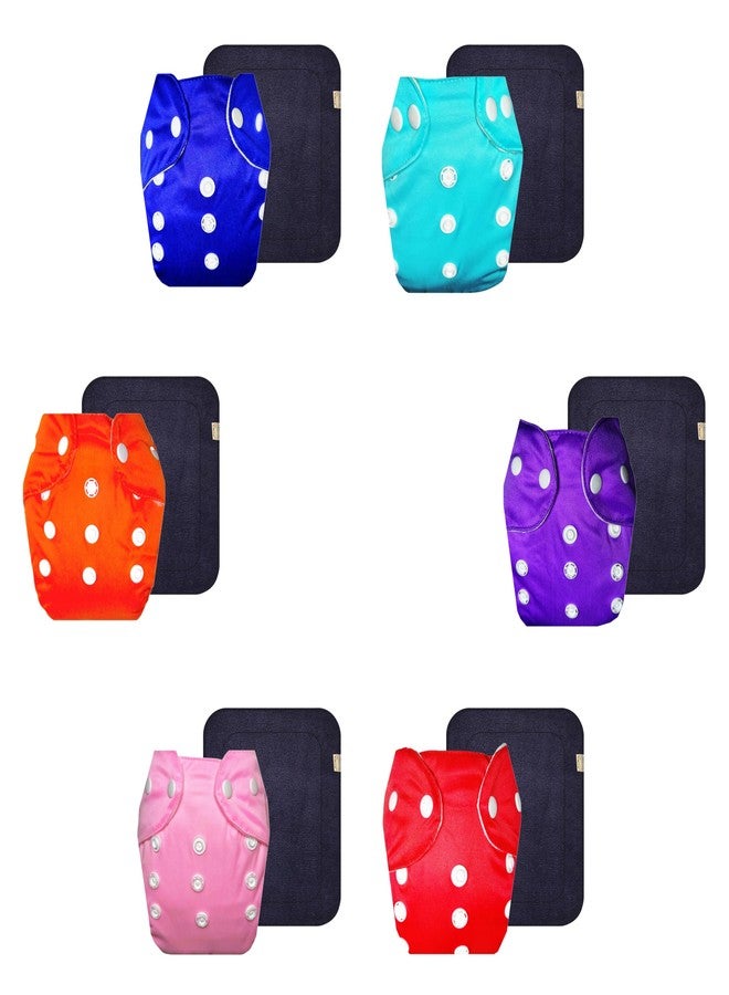 Dumbledo Lite Cloth Diaper with Black Insert (Pack of 6) | Snug Fit | Leakproof | Travel Friendly | Everyday Diapering Essential | 3 Months - 2 Years | Unisex Baby - Image 1
