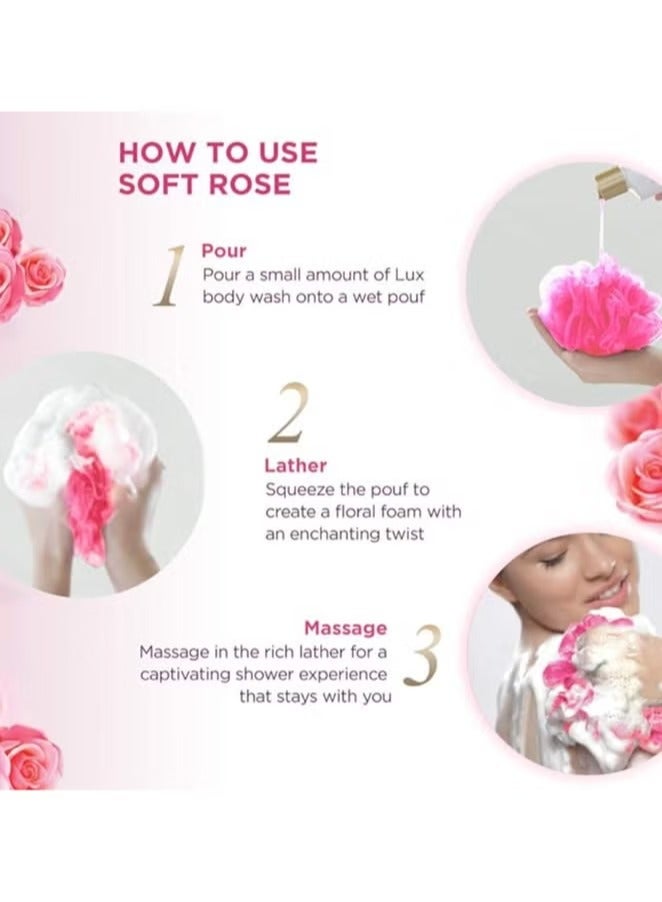 لوكس جل استحمام سوفت روز لمسة ناعمة +لوفه متعدد الألوان - 250 مل - Image 4