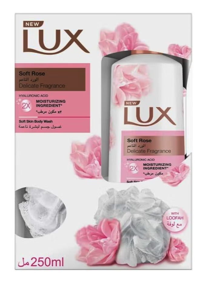 لوكس جل استحمام سوفت روز لمسة ناعمة +لوفه متعدد الألوان - 250 مل - Image 2