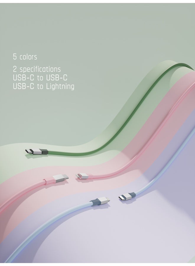 TEGIC Silicone Cable Fast Charging PD Data Cable with Magnetic Skin-friendly Silicone Dual USB-C Ports Type-C Charging Cable 60W 1.2m Green C to C Compatible with Apple iPhone 16/15/14 Pro Max - Image 4