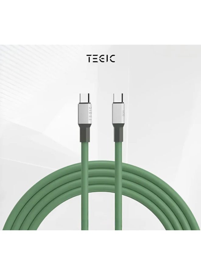 TEGIC Silicone Cable Fast Charging PD Data Cable with Magnetic Skin-friendly Silicone Dual USB-C Ports Type-C Charging Cable 60W 1.2m Green C to C Compatible with Apple iPhone 16/15/14 Pro Max - pzsku/ZAF762D345017B76FF681Z/45/_/1737523216/2a5edb55-aca5-48fc-9cc6-c16b134547c1