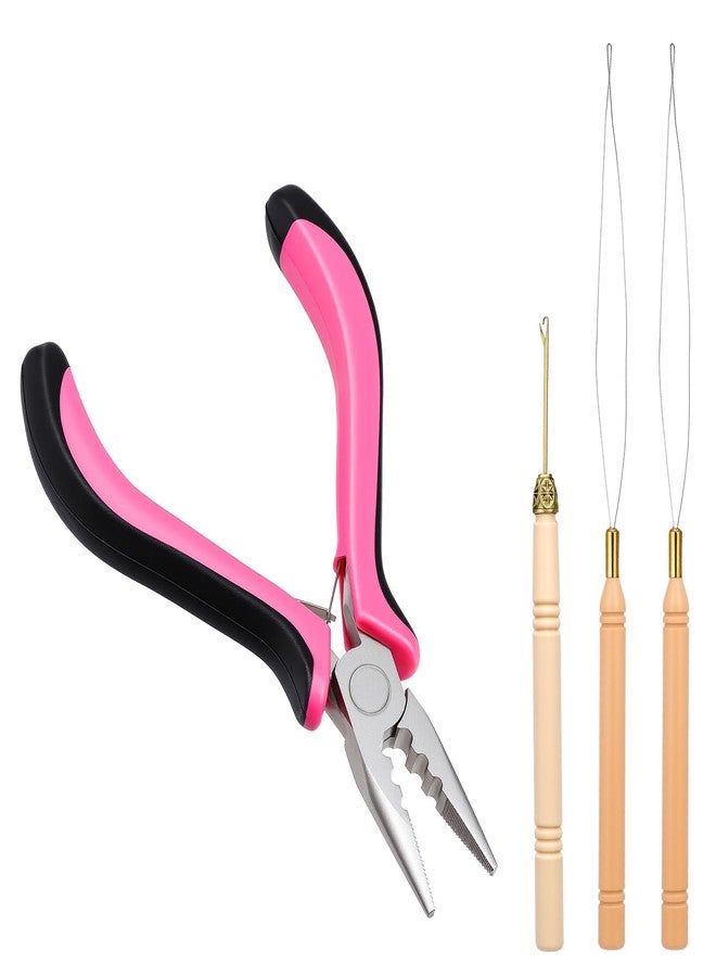 سيبا مجموعة أدوات تمديد الشعر الاحترافية من سيبا، تتضمن كماشة بثلاثة ثقوب، وأدوات وصلات دقيقة، وخطاف سحب، وكماشة شعر من الفولاذ المقاوم للصدأ لتطبيقات وصلات الخرز والحلقات الدقيقة. - Image 1