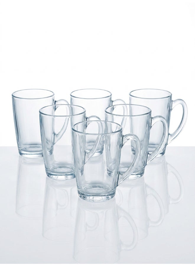 Luminarc New Morning 6 piece Tea & Coffee Mug Set 9 cl, Tempered Glass, Dishwasher safe, Micowave safe - Image 1
