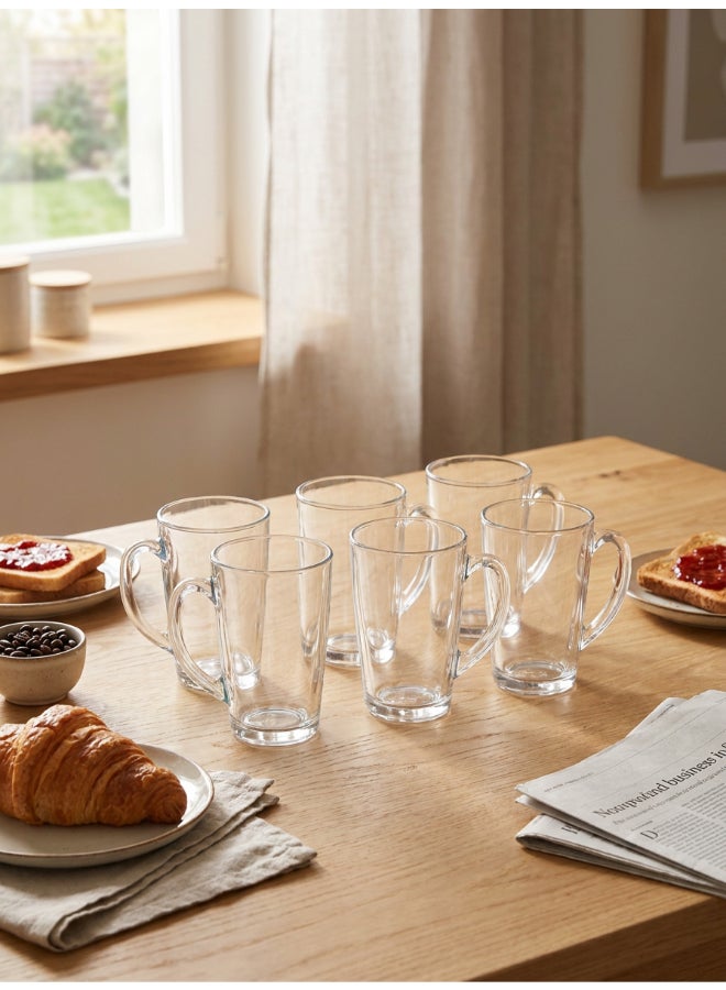 Luminarc New Morning 6 piece Tea & Coffee Mug Set 9 cl, Tempered Glass, Dishwasher safe, Micowave safe - Image 3
