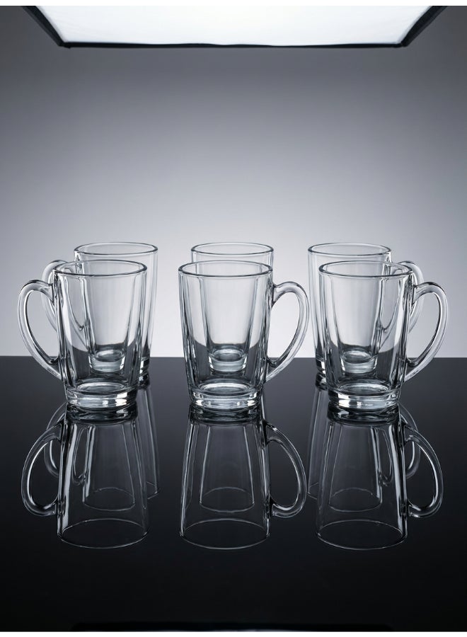 Luminarc New Morning 6 piece Tea & Coffee Mug Set 9 cl, Tempered Glass, Dishwasher safe, Micowave safe - Image 5