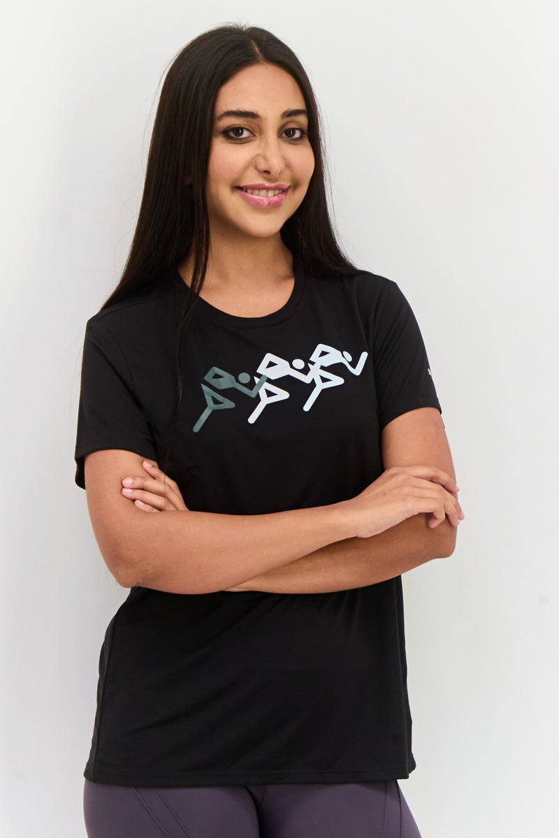 PUMA Women Sportswear Fit Short Sleeves Running T-Shirt, Black - Image 1