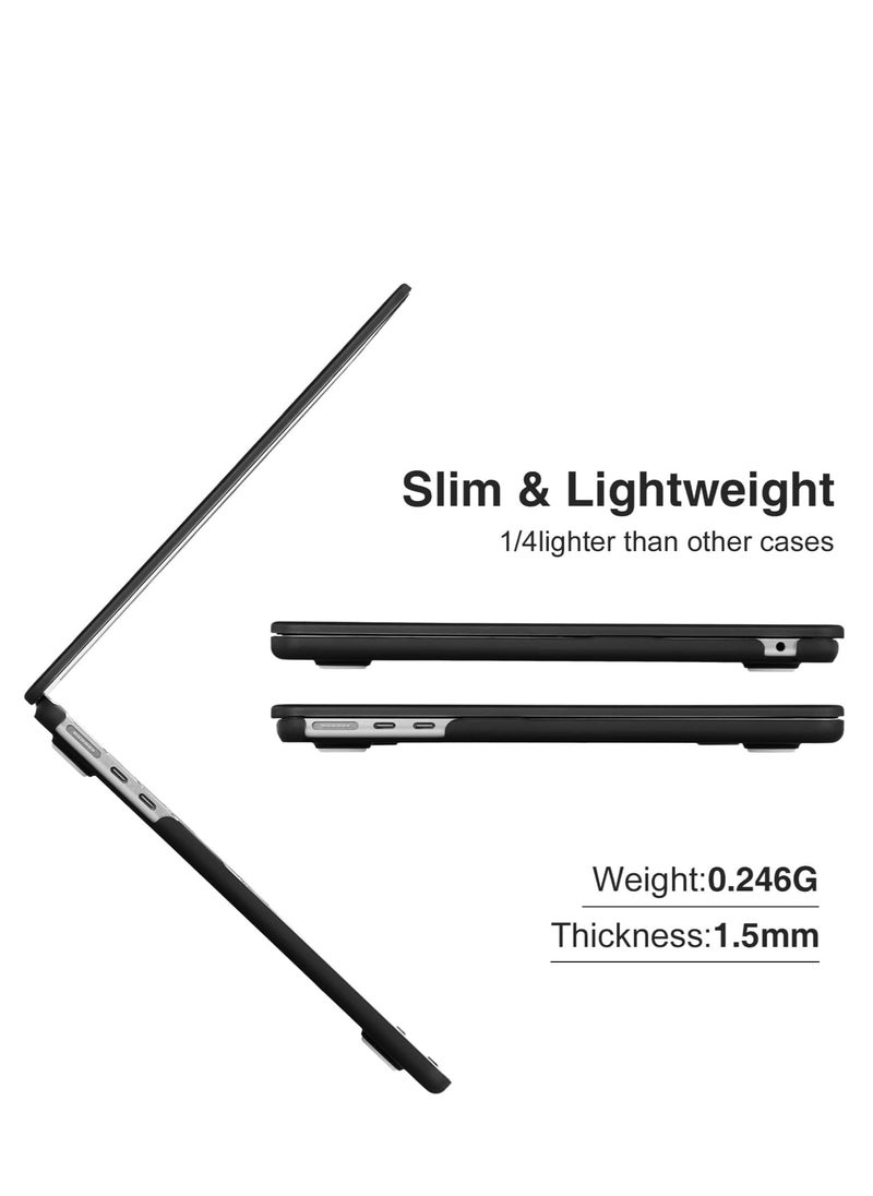 Generic EooCoo Hard Shell Plastic Case Compatible for MacBook Air 13.6 inch M3 A3113 M2 A2681 with Retina Display & Touch ID,Air 13 Release 2024-2022 with Keyboard Skin Cover& Screen Protector-Matte Black  - Image 4