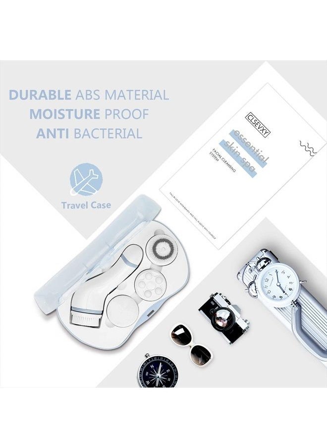 CLSEVXY - Waterproof Facial Cleansing Spin Brush Set with 4 Exfoliating Brush Heads - Complete Face Spa System by CLSEVXY - Face Scrubber for Gentle Exfoliation and Deep Scrubbing - Image 1