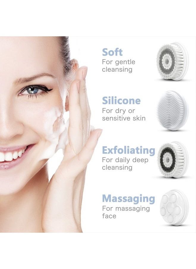 CLSEVXY - Waterproof Facial Cleansing Spin Brush Set with 4 Exfoliating Brush Heads - Complete Face Spa System by CLSEVXY - Face Scrubber for Gentle Exfoliation and Deep Scrubbing - Image 1