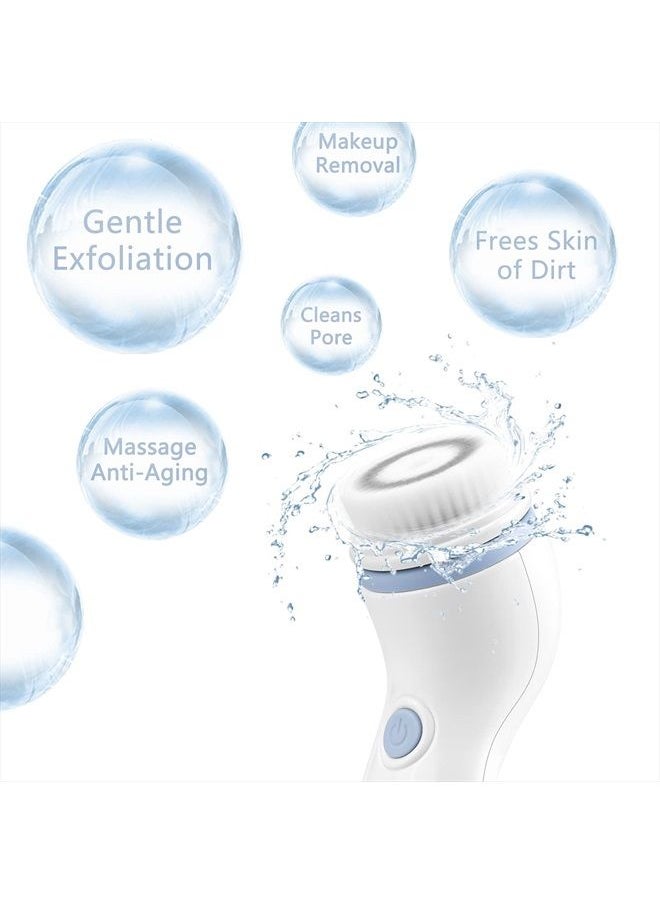 CLSEVXY - Waterproof Facial Cleansing Spin Brush Set with 4 Exfoliating Brush Heads - Complete Face Spa System by CLSEVXY - Face Scrubber for Gentle Exfoliation and Deep Scrubbing - Image 1